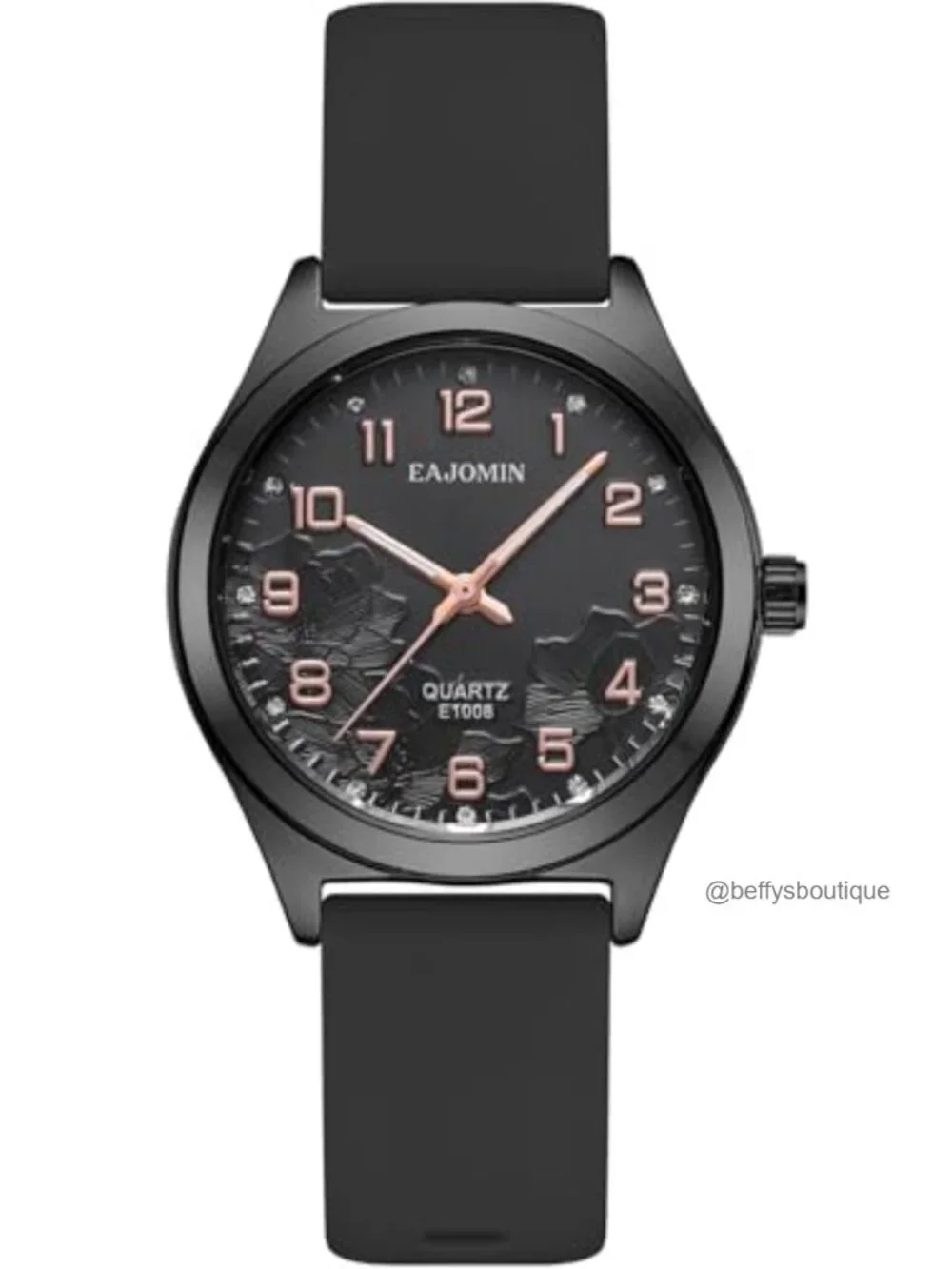 Women's Waterproof Quartz Analog Watch with Easy Read Dial and Rubber Silicone